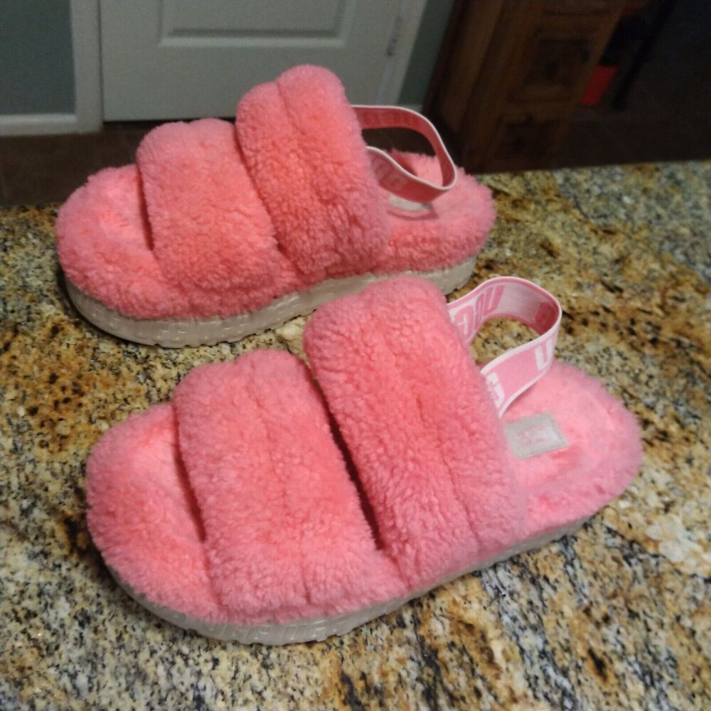 Rare Ugg Women's Super Fluff Slippers Size: 8 Pink Blossom